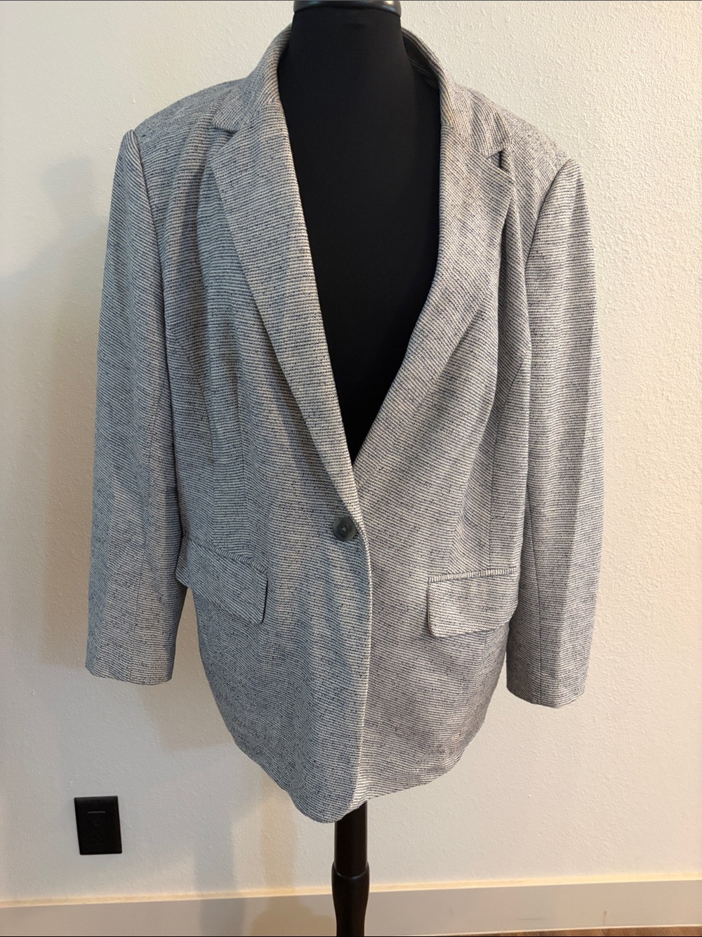 Gray Women's Single-Button Blazer Jacket - Loft
